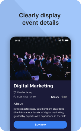 Events or Tickets Block — example 2
