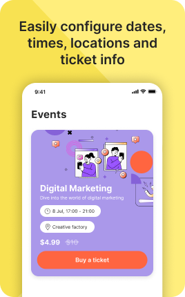 Events or Tickets Block — example 3