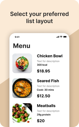 Menu and Price List Block — example 3