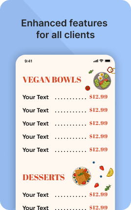Menu and Price List Block — example 4