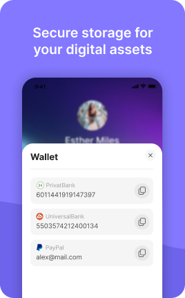 Bank/Crypto Wallet Block — example 2